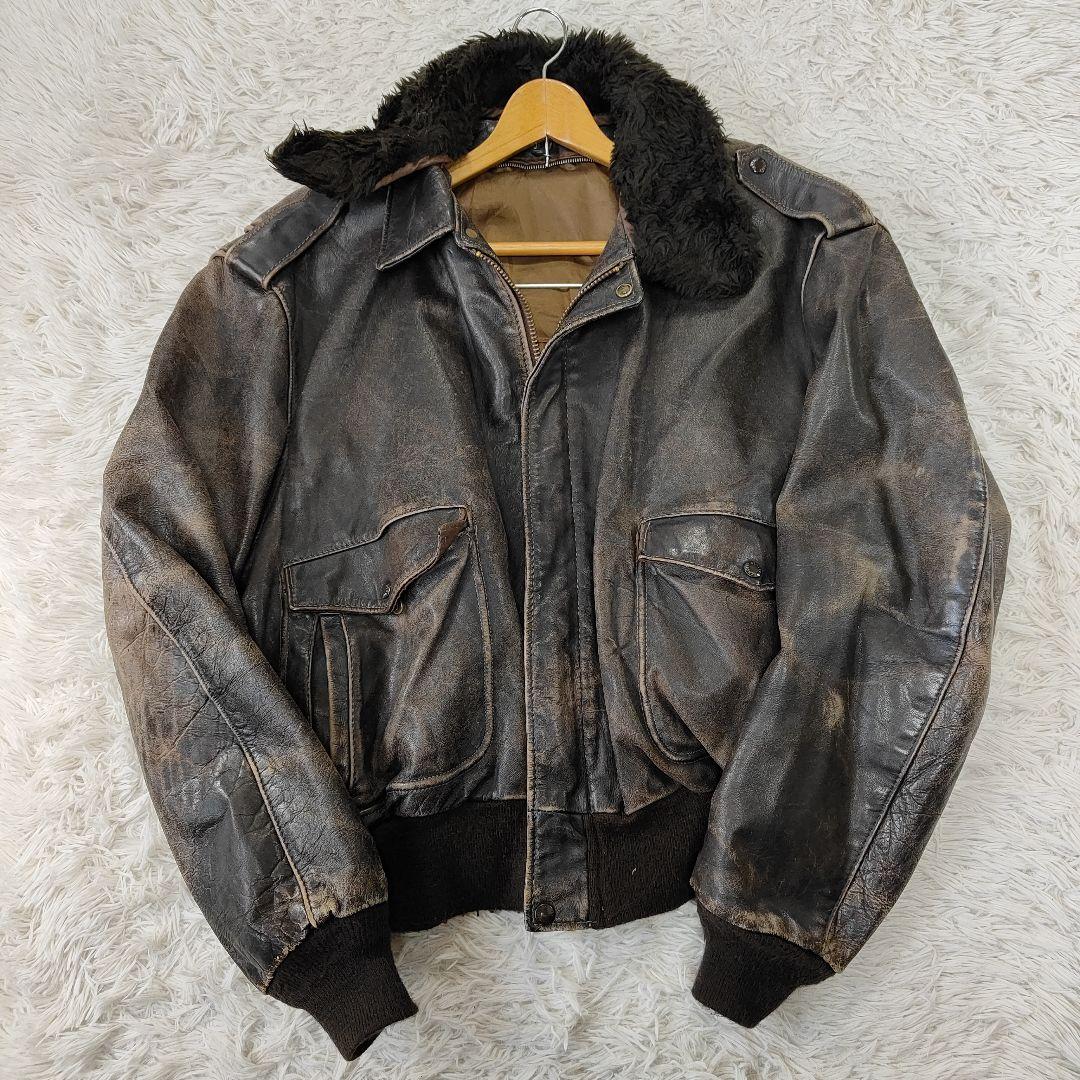 schott　184SM　レザーフライトジャケット　サイズ52　ビックシルエット