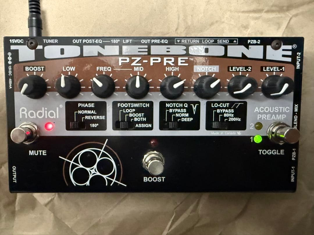 Radial TONEBONE PZ-PRE 2CHアコースティック・プリアンプ