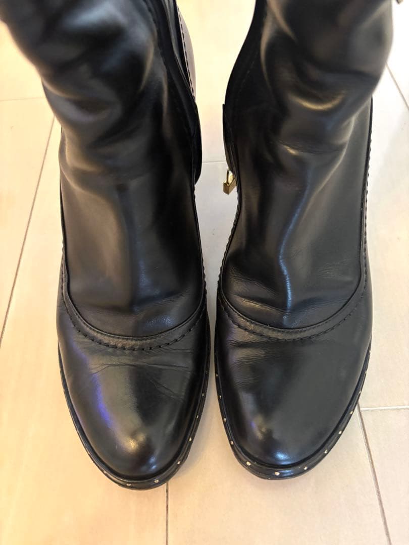 ルイヴィトン　ブラックレザー ロングブーツ 値段交渉OK お値下げ中♪