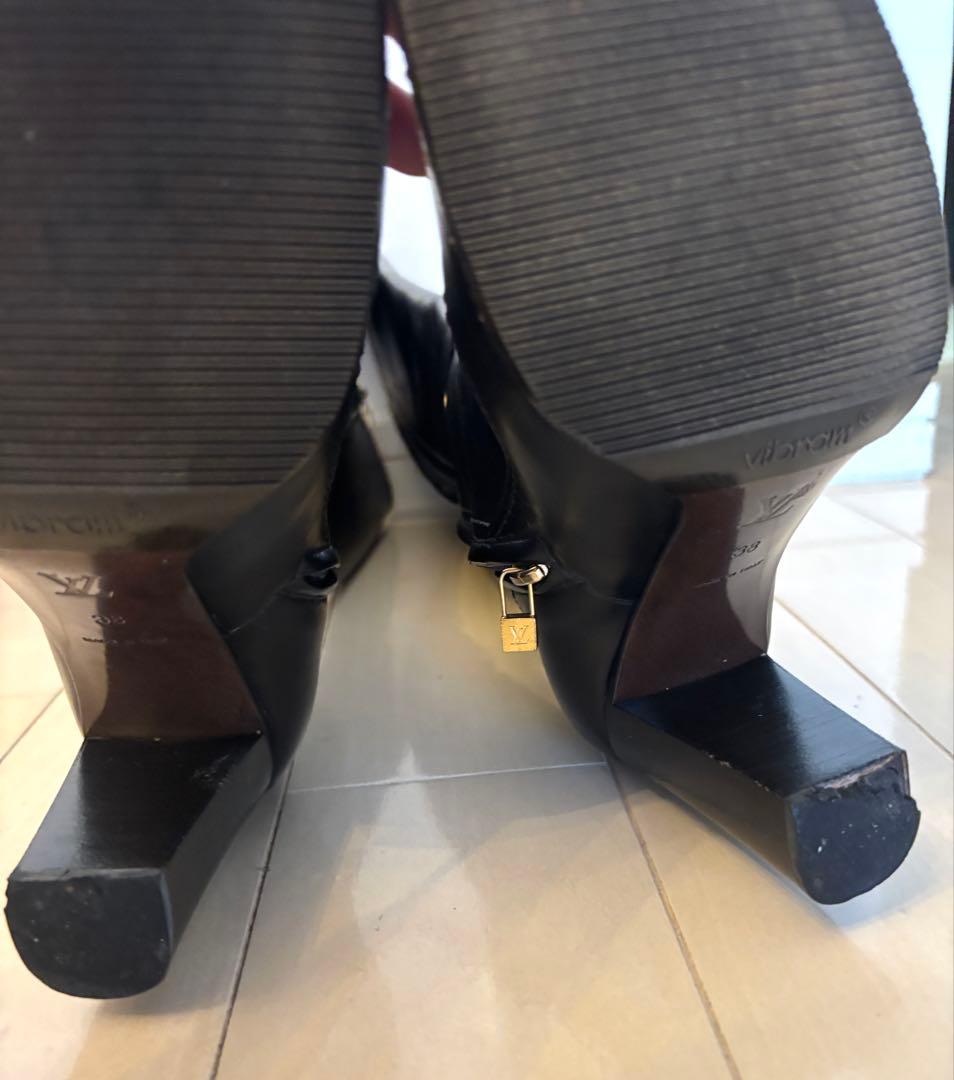 ルイヴィトン　ブラックレザー ロングブーツ 値段交渉OK お値下げ中♪