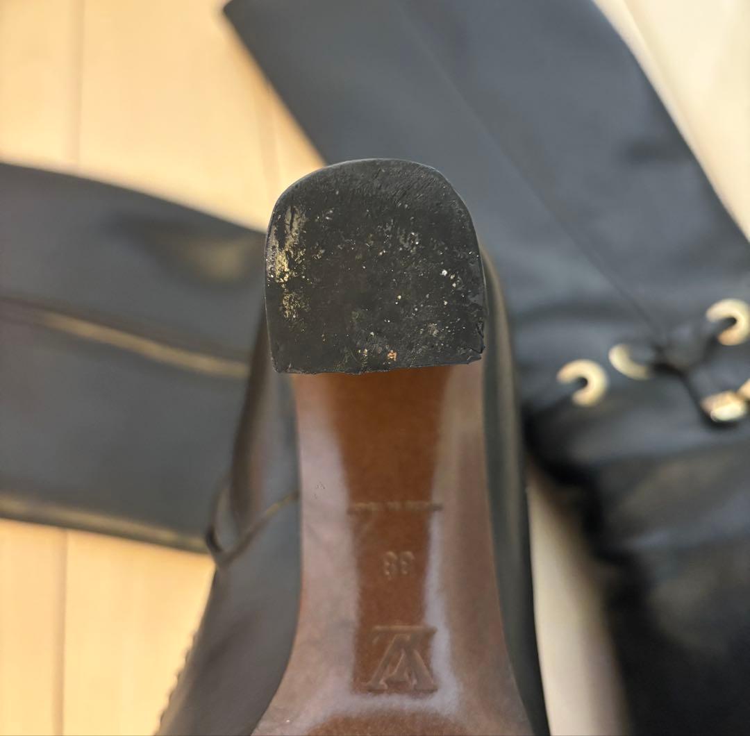 ルイヴィトン　ブラックレザー ロングブーツ 値段交渉OK お値下げ中♪