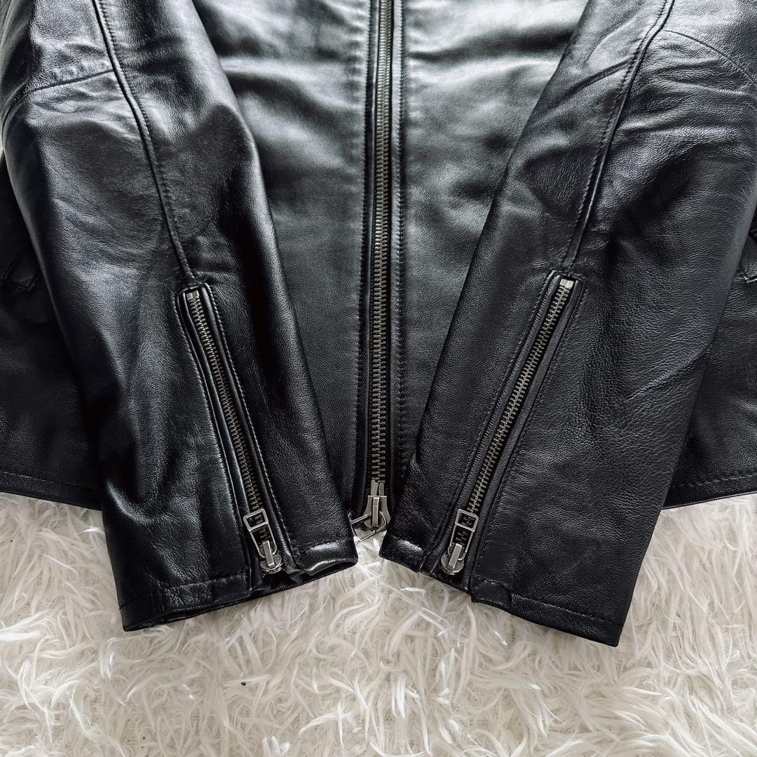 【B:MING by BEAMS】羊革 シングルライダース ブラック Lサイズ