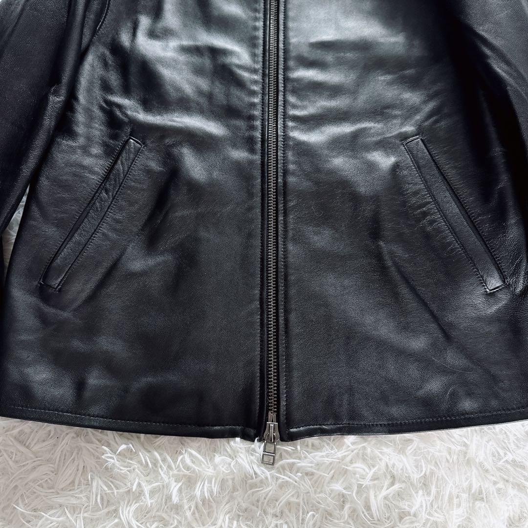 【B:MING by BEAMS】羊革 シングルライダース ブラック Lサイズ