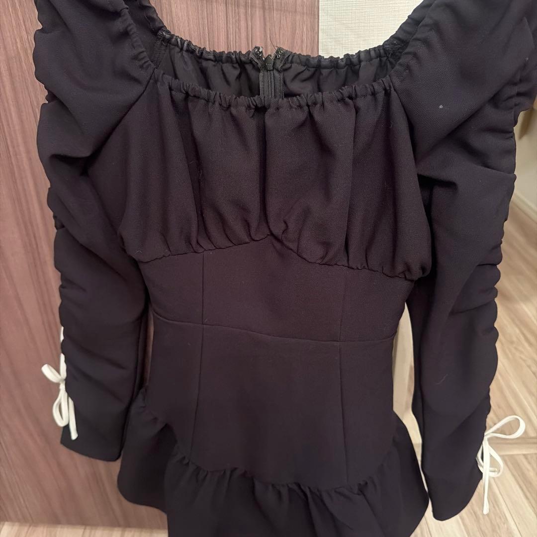 Darich スクエアネックギャザーミニワンピース