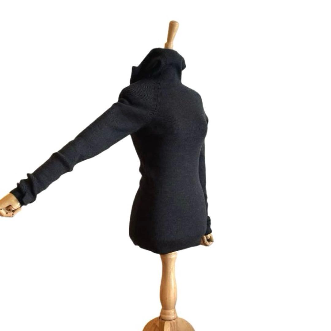 【LIMI feu】 ストレッチモンキーセーター ウール素材 グレー