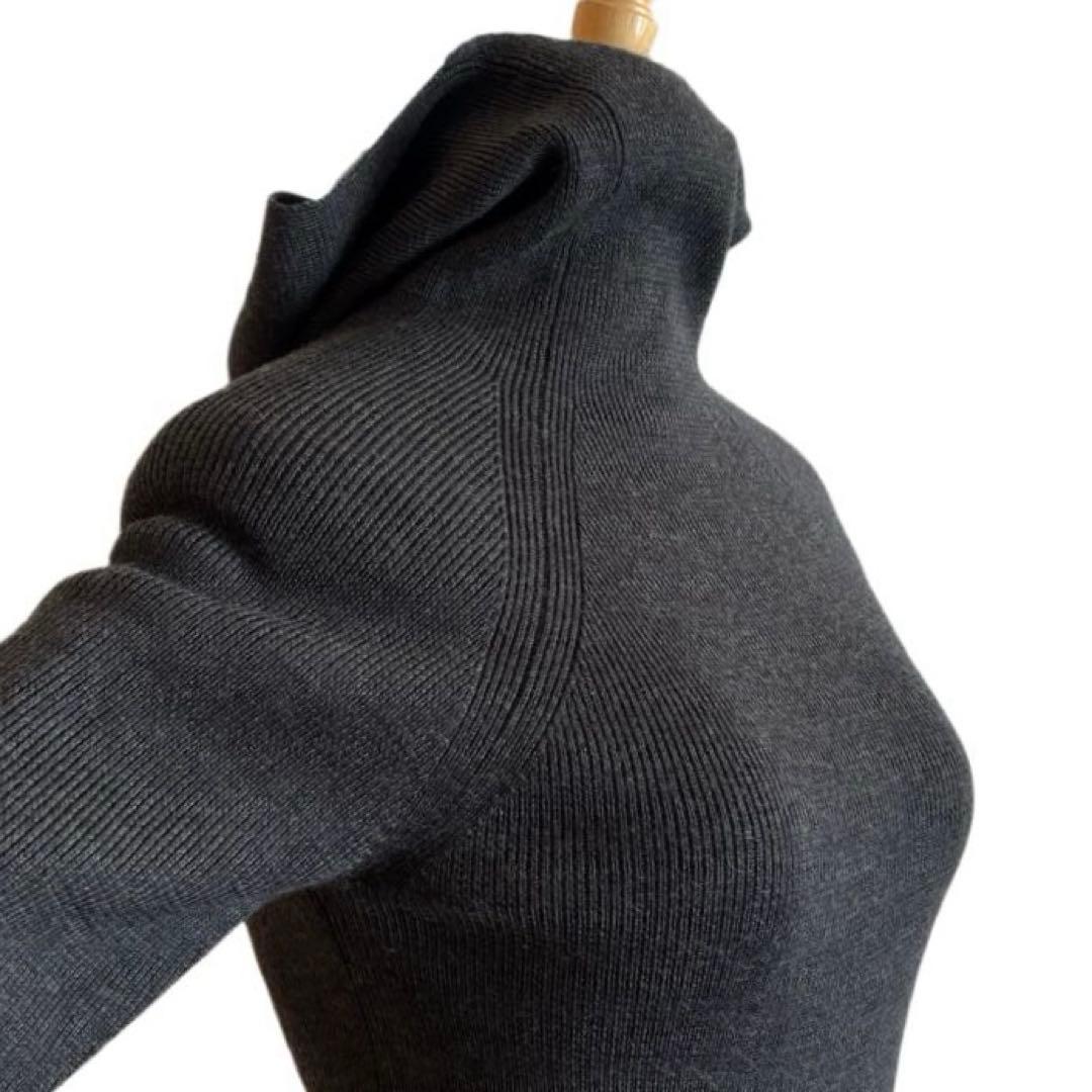 【LIMI feu】 ストレッチモンキーセーター ウール素材 グレー