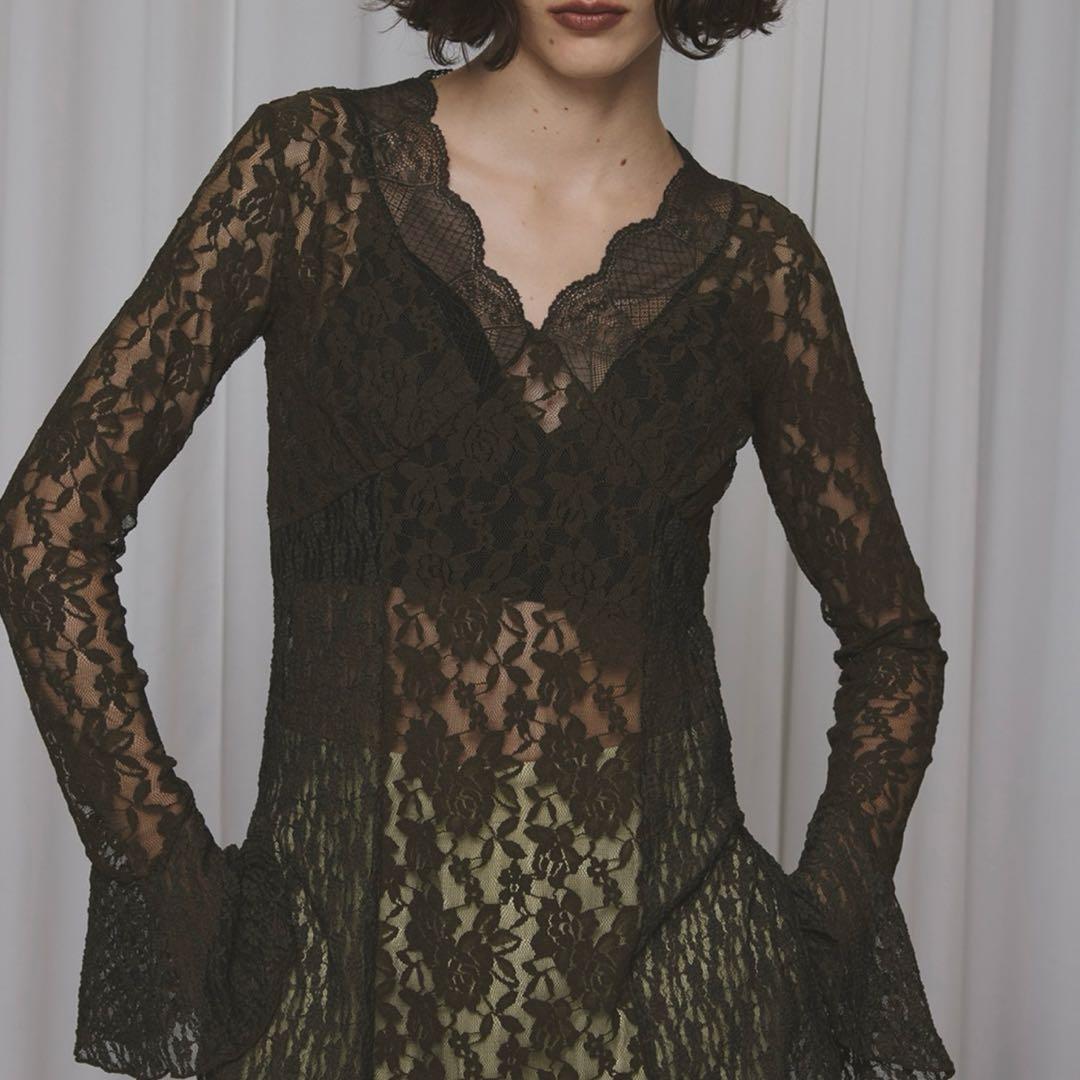 AMERI VINTAGE COMBINATION LACE TOPフリーサイズ