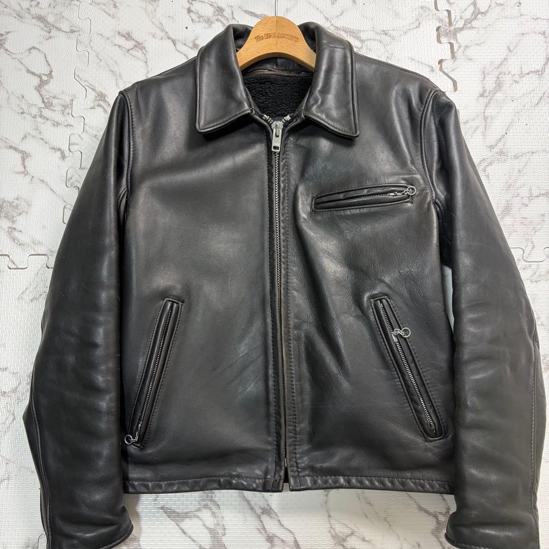schott ショット トラッカージャケット 38size 642 黒色 牛革