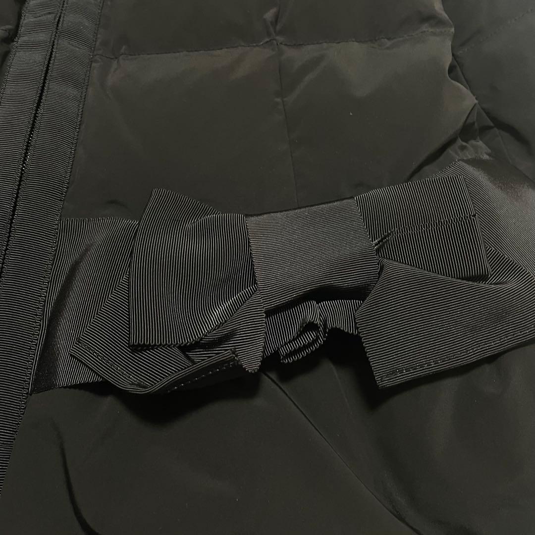 M'S GRACYエムズグレイシー グログランリボン付きダウンコート ブラック