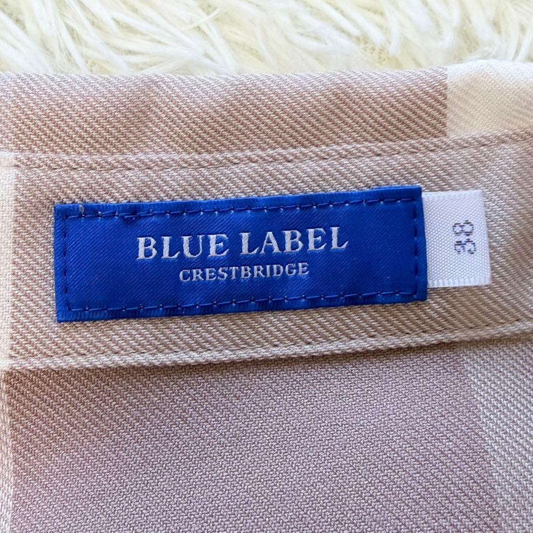 美品　ブルーレーベル クレストブリッジ チェックエアリーツイルブラウス　38