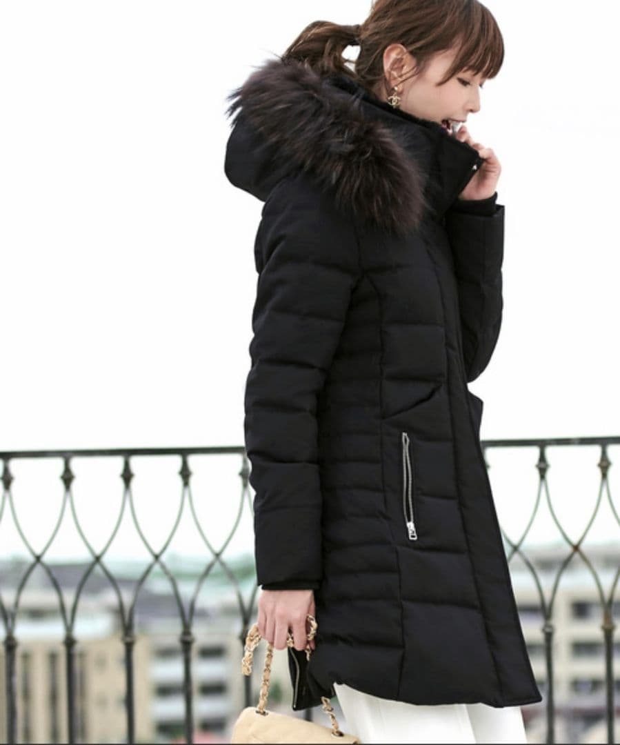 ラクーンファーサイドジップスリットダウンコート(RUIRUE BOUTIQUE)
