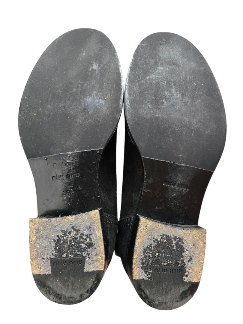 美品・箱付き miumiu ミュウミュウ レザー エンジニアブーツ 23.5㎝