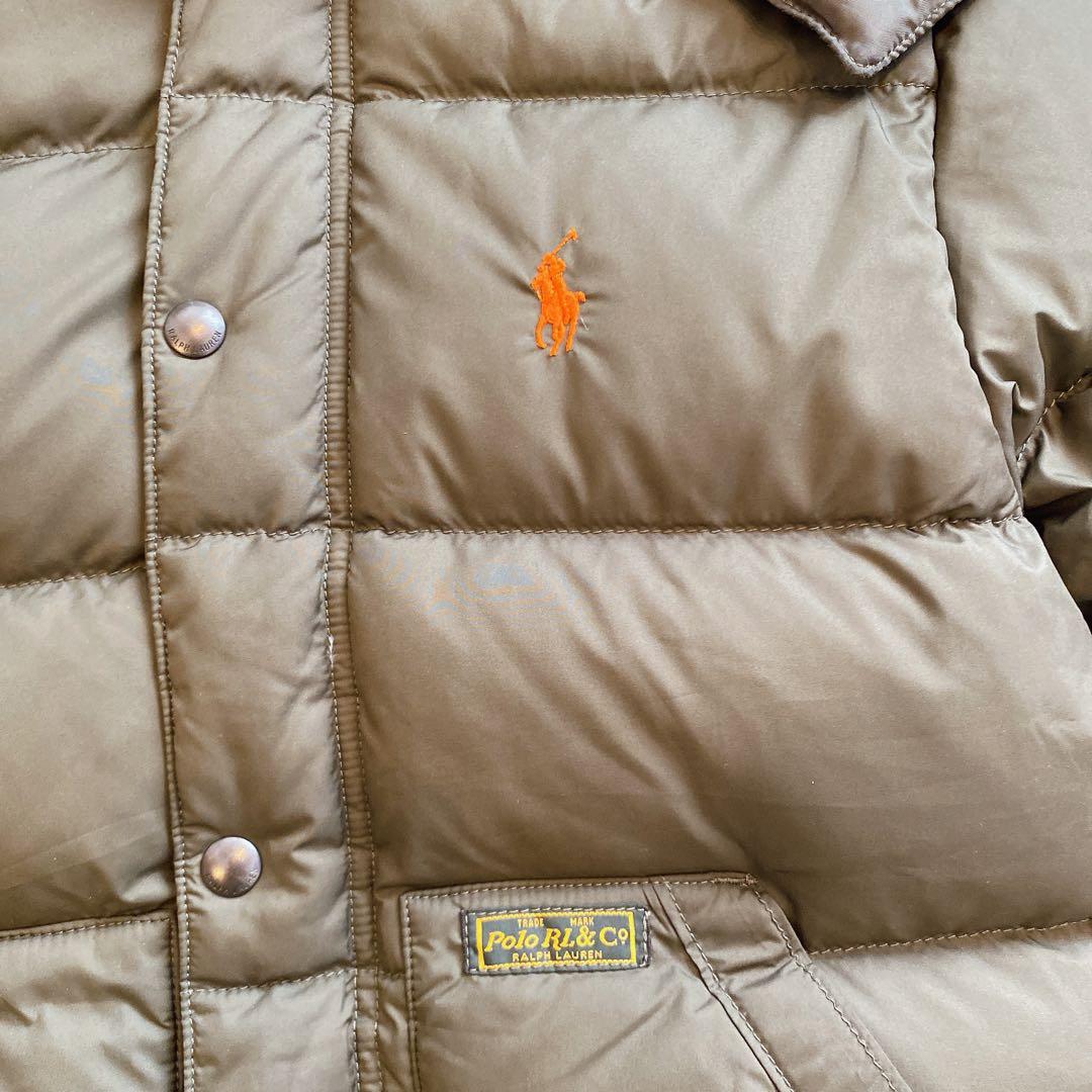 【美品】ポロラルフローレン ダウンジャケット カーキ 90s Sサイズ 肉厚