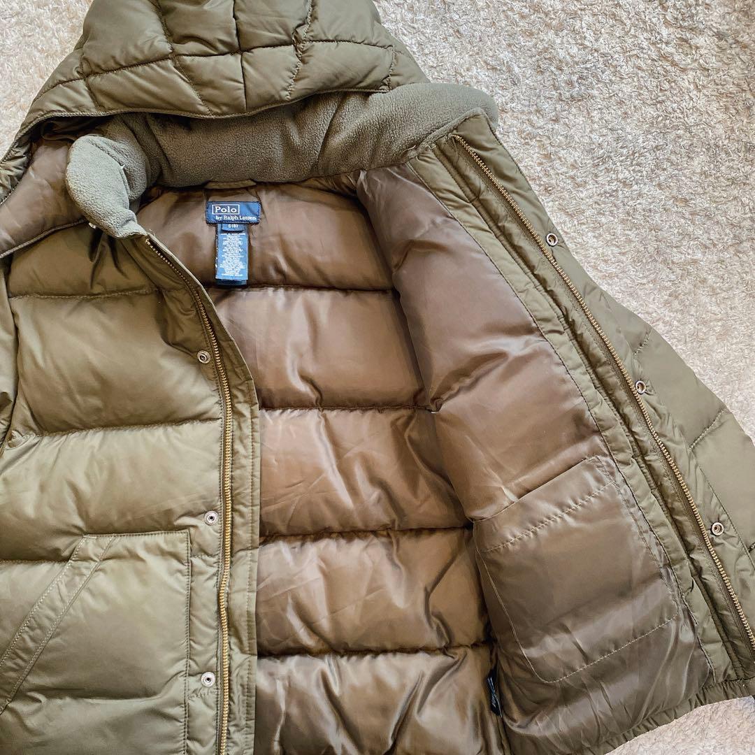【美品】ポロラルフローレン ダウンジャケット カーキ 90s Sサイズ 肉厚