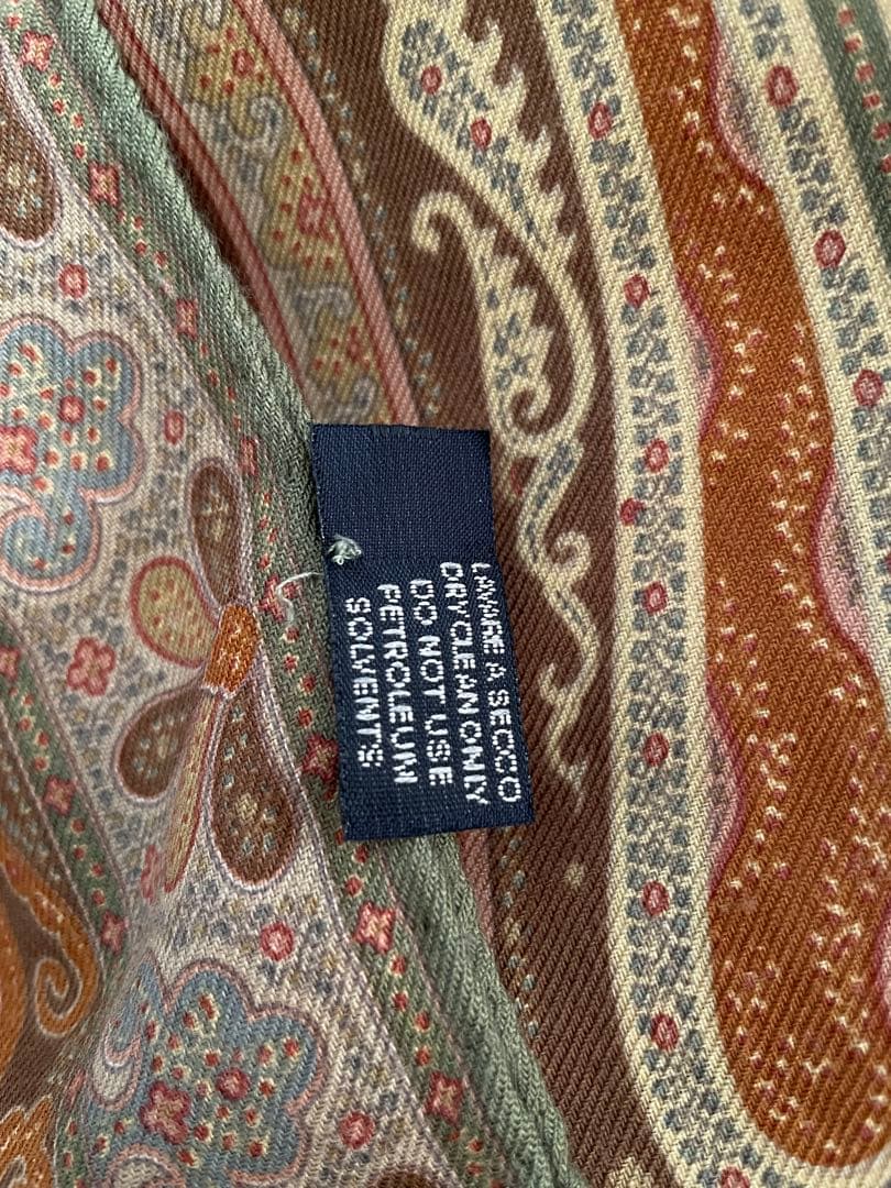 極美品✨ETRO エトロ 超大判ストール スカーフ ペイズリー シルク混 ロング