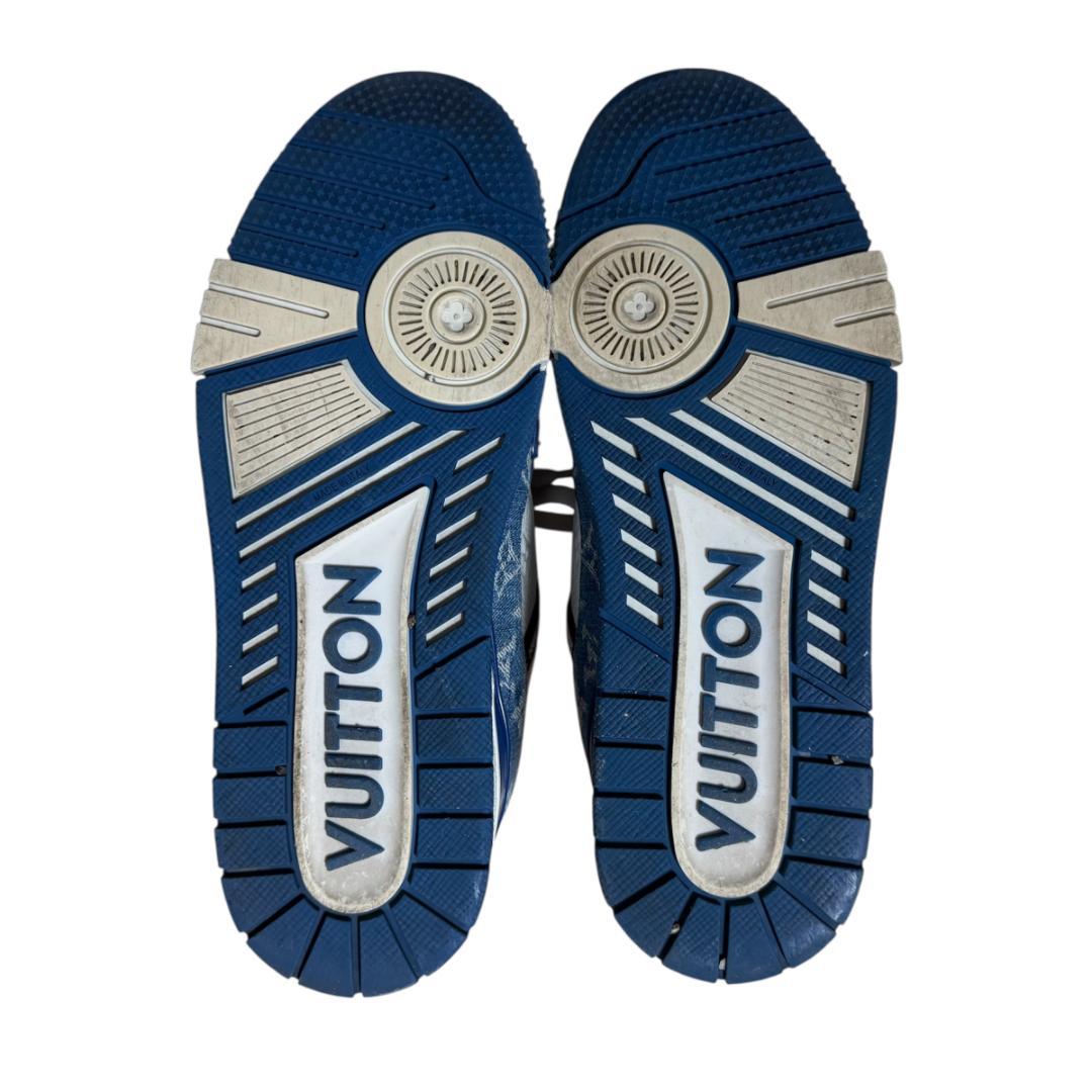 ルイヴィトン LV トレーナー スニーカー マリーヌ 靴 デニム メンズ 青