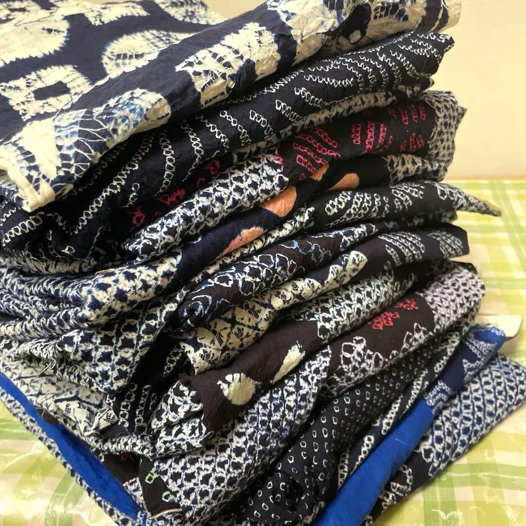 お洒落有松絞り綿浴衣１４枚まとめ売り⭐️藍染⭐️売り切り