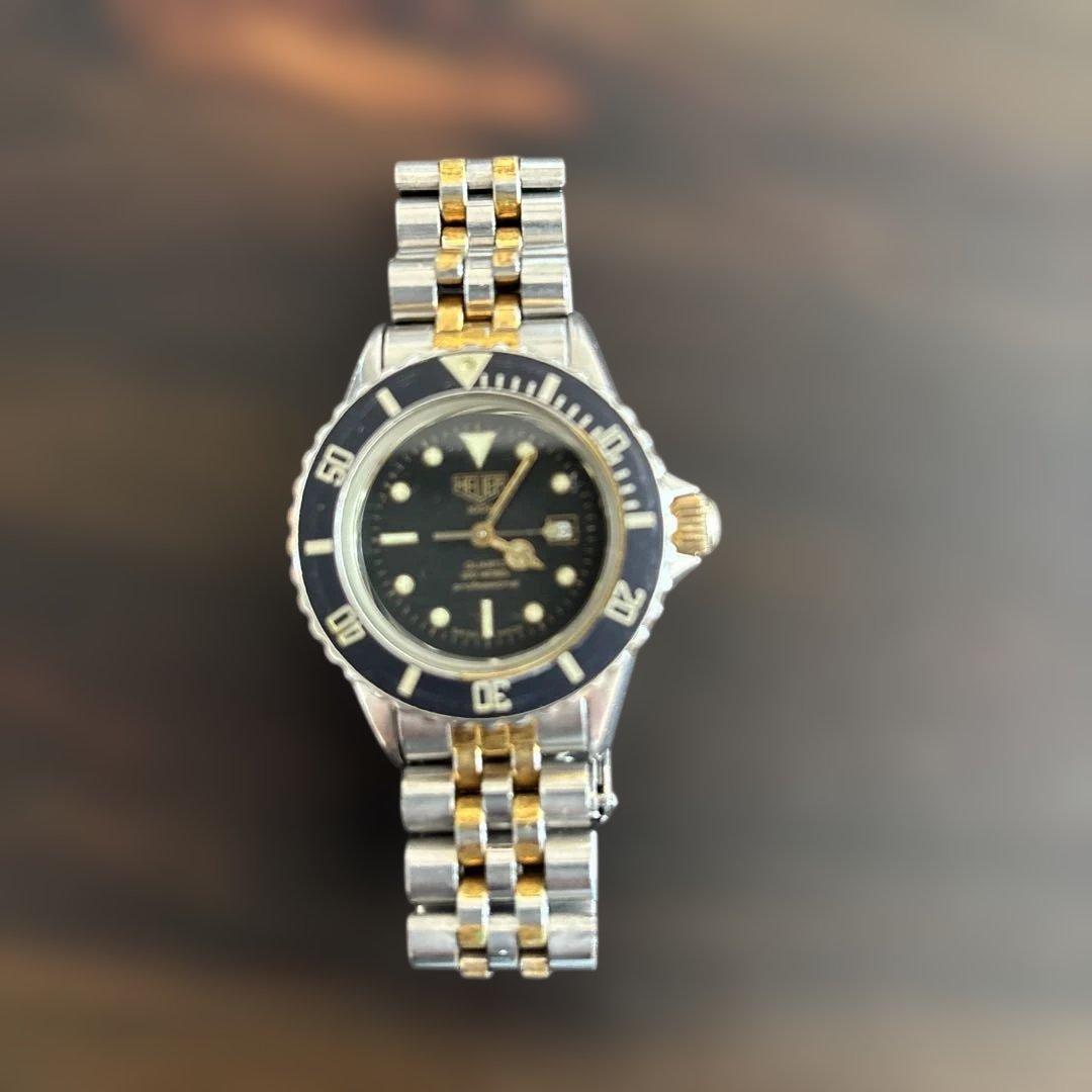 正規品ですがジャンク扱いにて‼️ ホイヤー黒文字盤