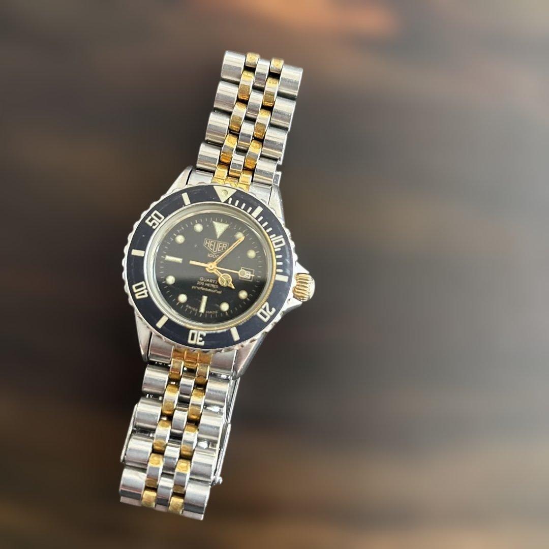 正規品ですがジャンク扱いにて‼️ ホイヤー黒文字盤