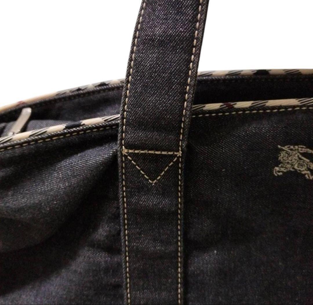 BURBERRY　バーバリー トートバック デニム ノバチェック ホースロゴ