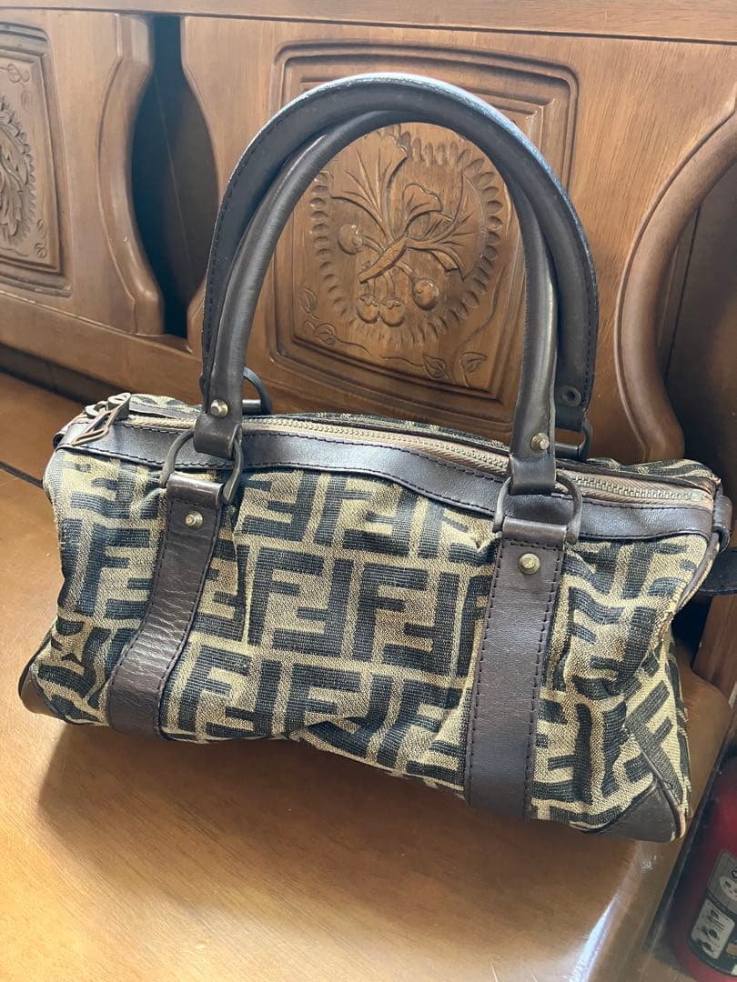 Fendi ミニボストンバッグ キャンバス・ズッカ