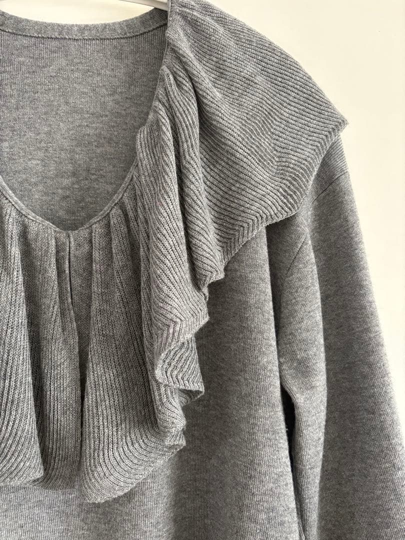 Loungedress ラウンジドレス　フリルカラーニット