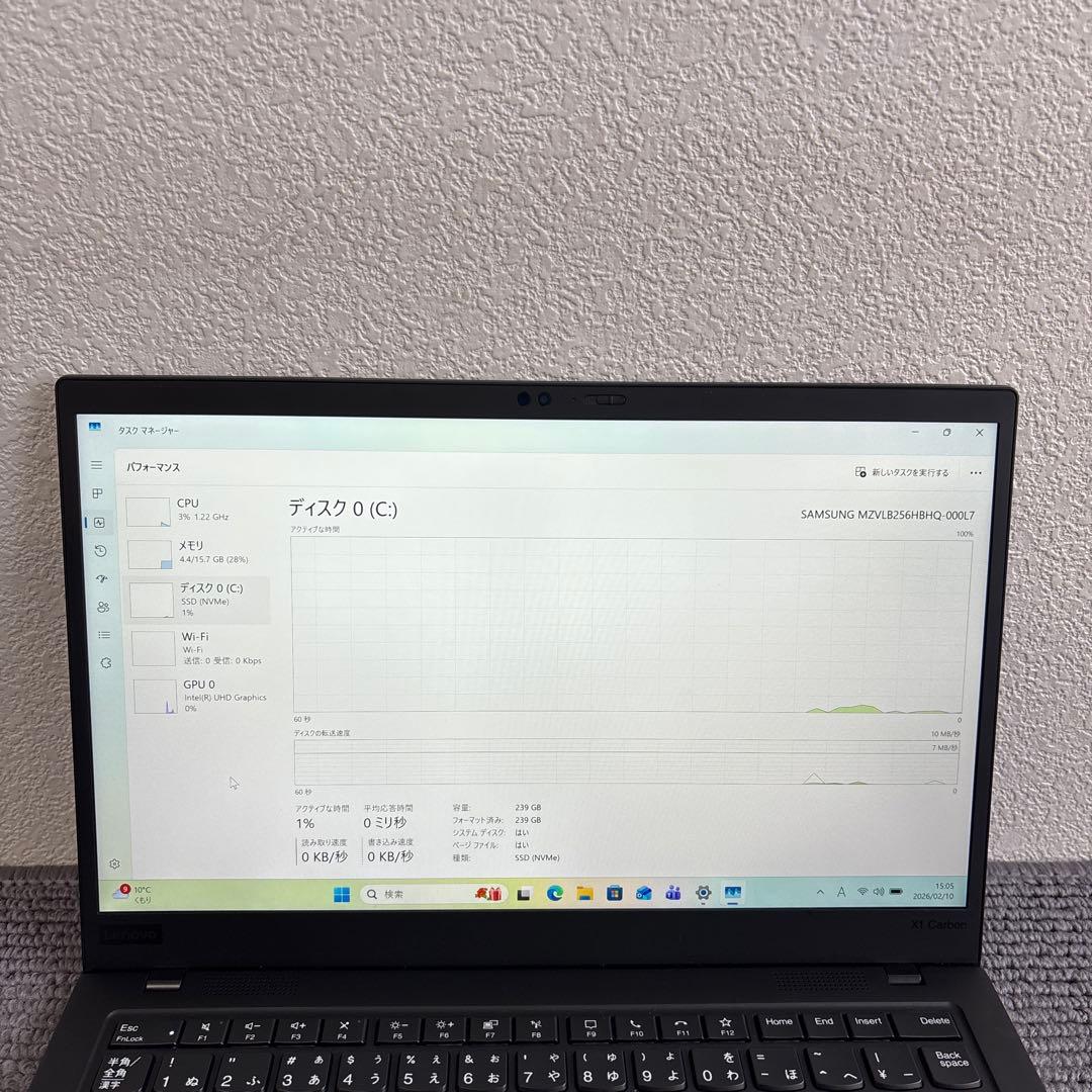 Windowsノート本体 lenovo thinkpad X1 Carbon i7-10610U