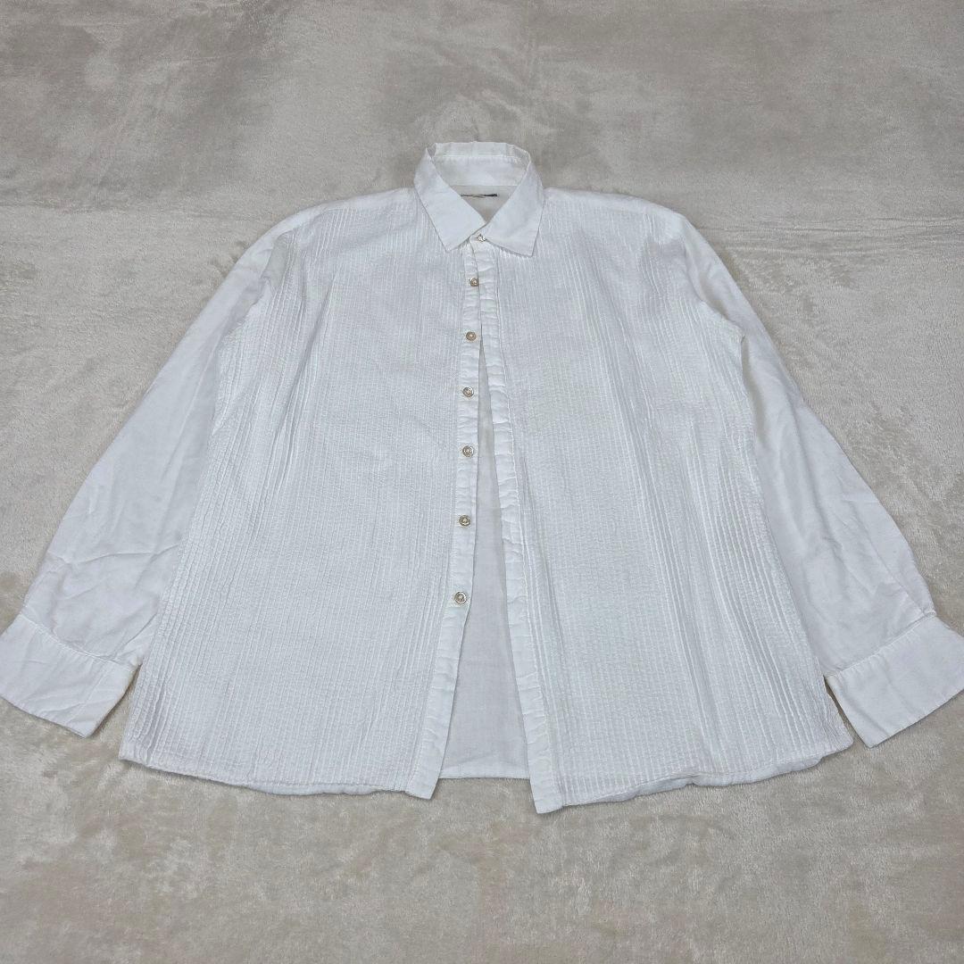 45rpm コットンシャツ ピンタック 白 サイズ3 L