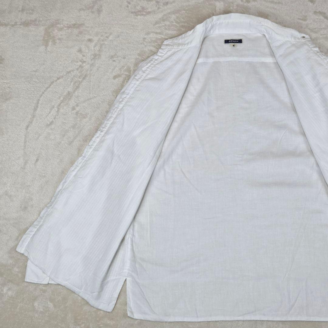 45rpm コットンシャツ ピンタック 白 サイズ3 L