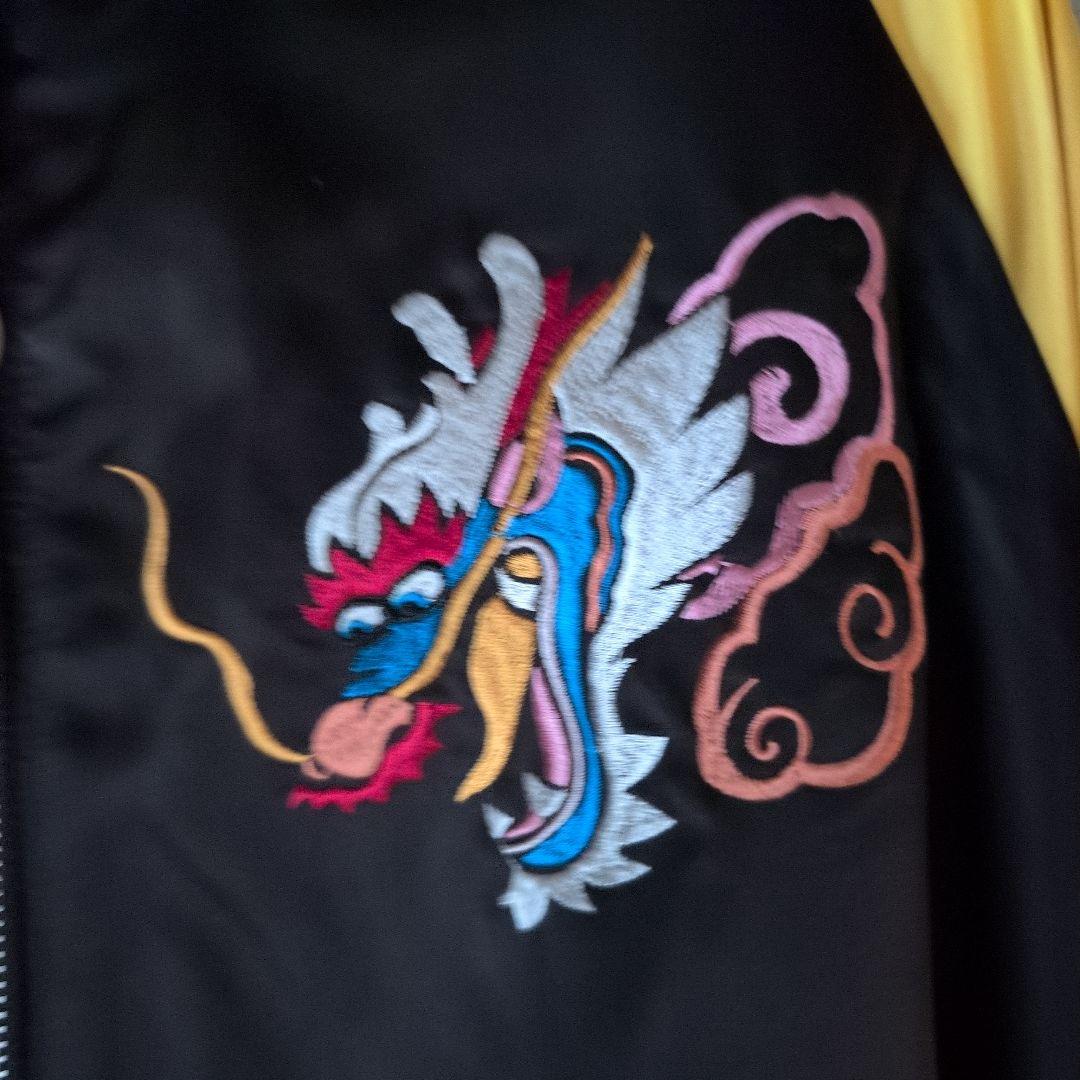 未使用 DIESEL スカジャン 刺繍 龍 リバーシブル