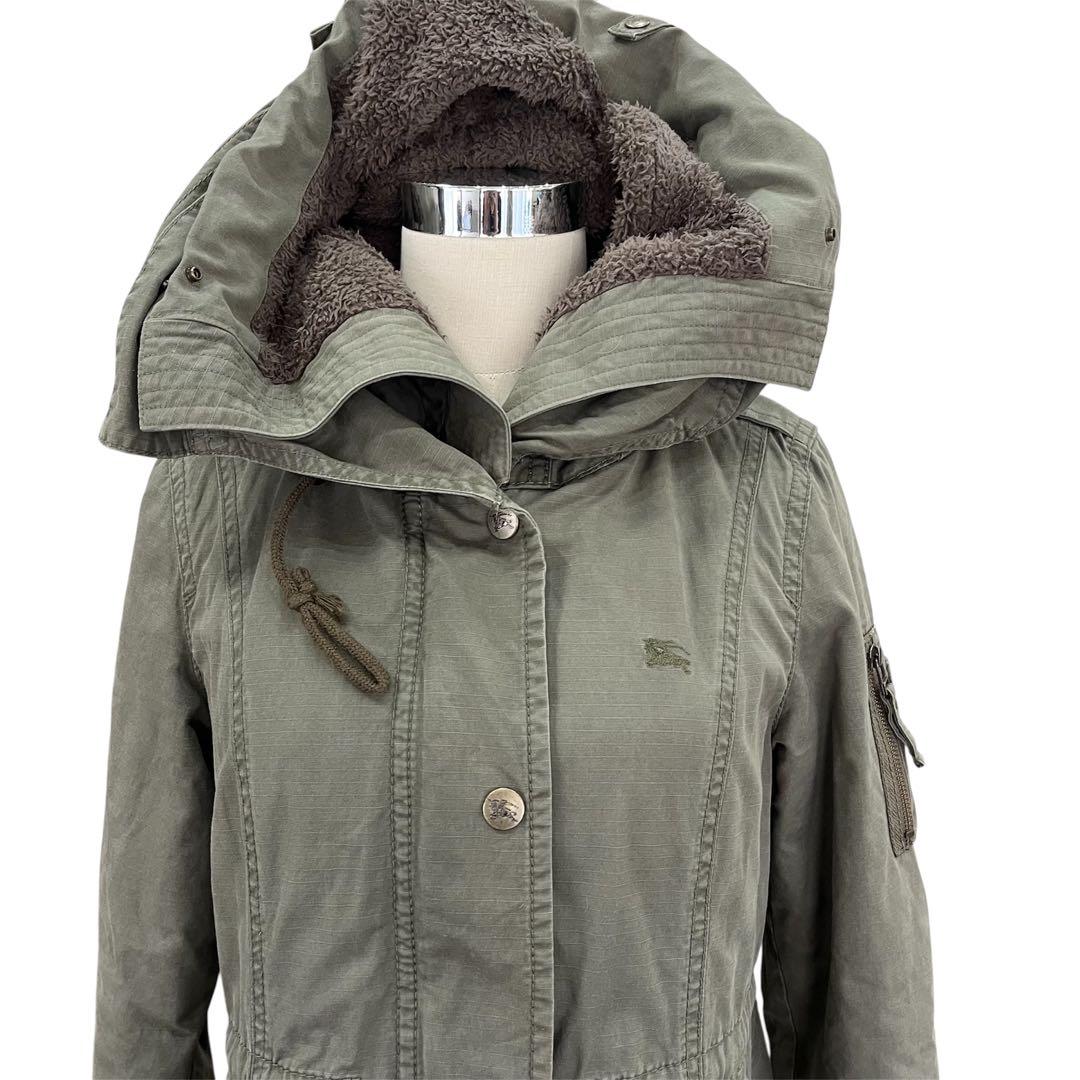 バーバリーブルーレーベル　ミリタリーコート　サイズ38 カーキ