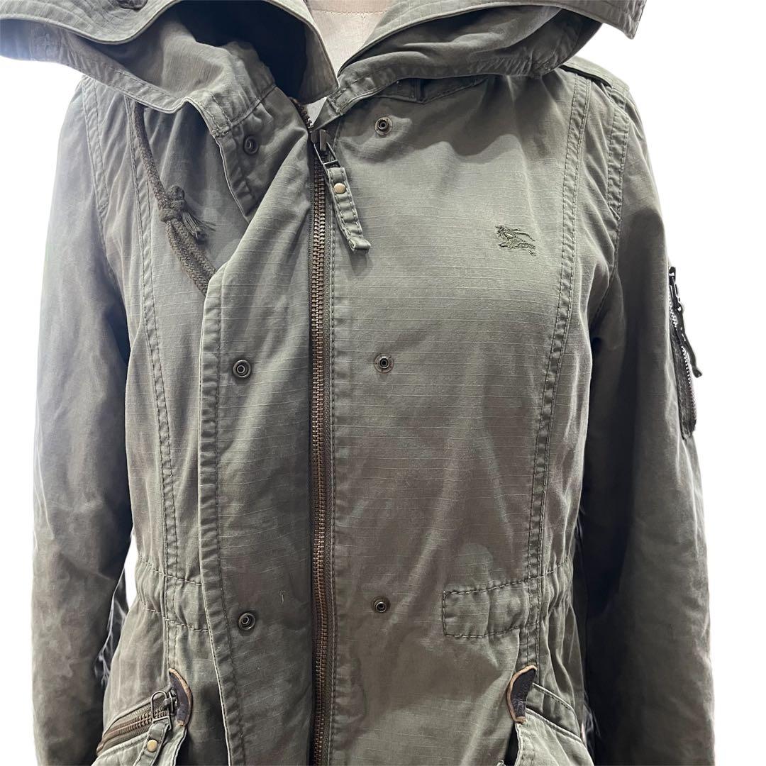 バーバリーブルーレーベル　ミリタリーコート　サイズ38 カーキ