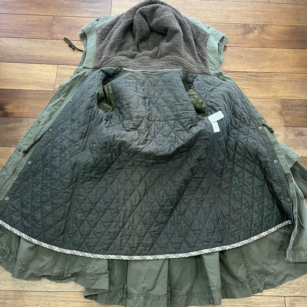 バーバリーブルーレーベル　ミリタリーコート　サイズ38 カーキ