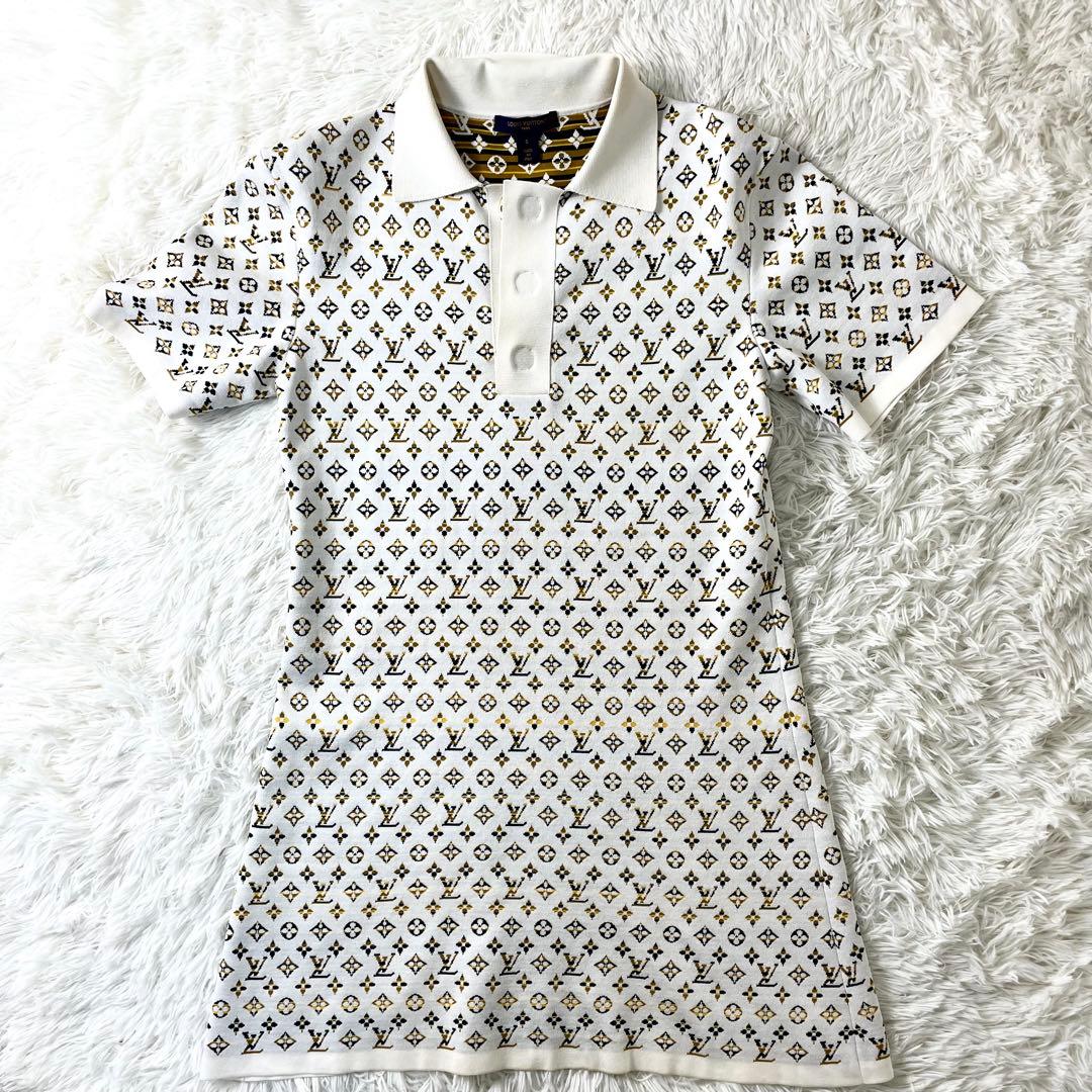 ルイヴィトン パイソンエフェクトモノグラムジャカード ポロドレス ワンピース