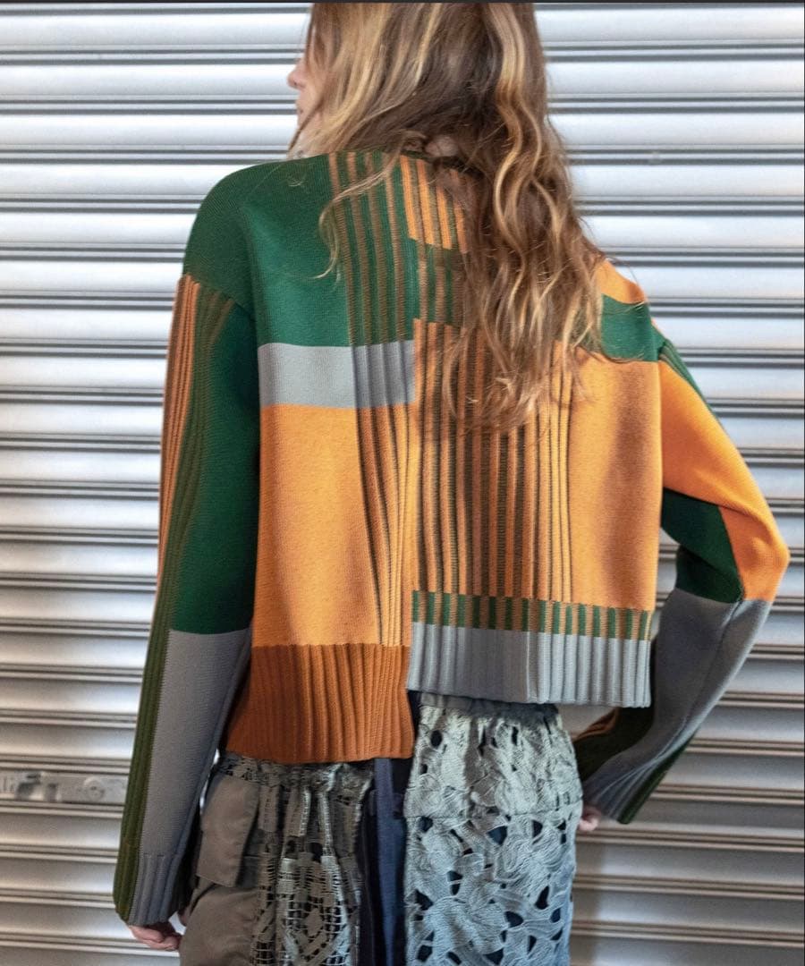 AULA AILA カラーブロックニットプルオーバー