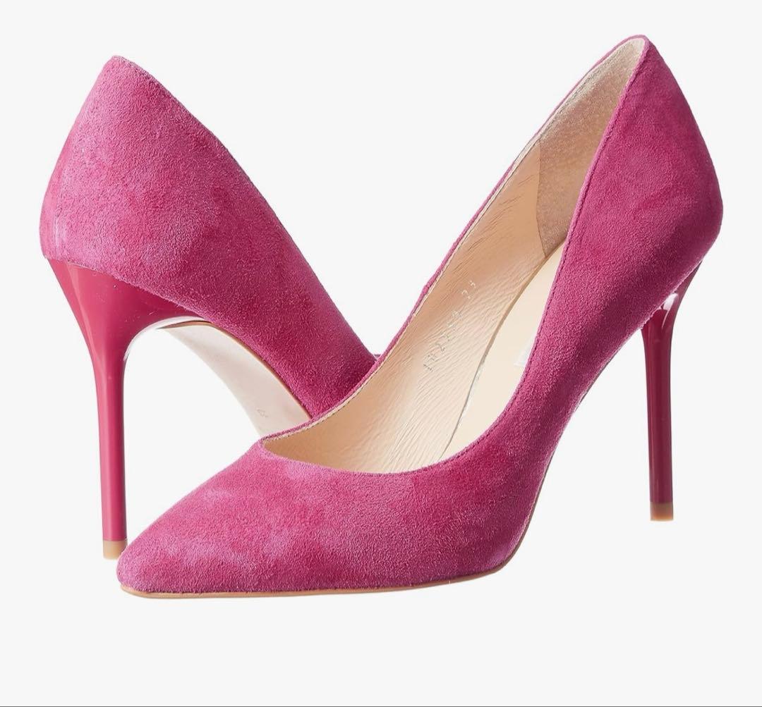 【SEVEN TWELVE THIRTY】ピンクスエードパンプス