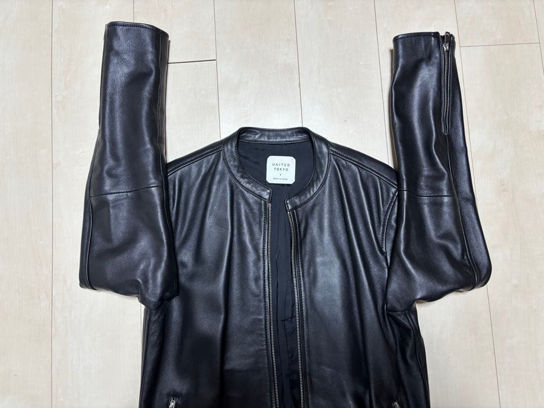 UNITEDTOKYOラムレザーシングルライダースジャケット L
