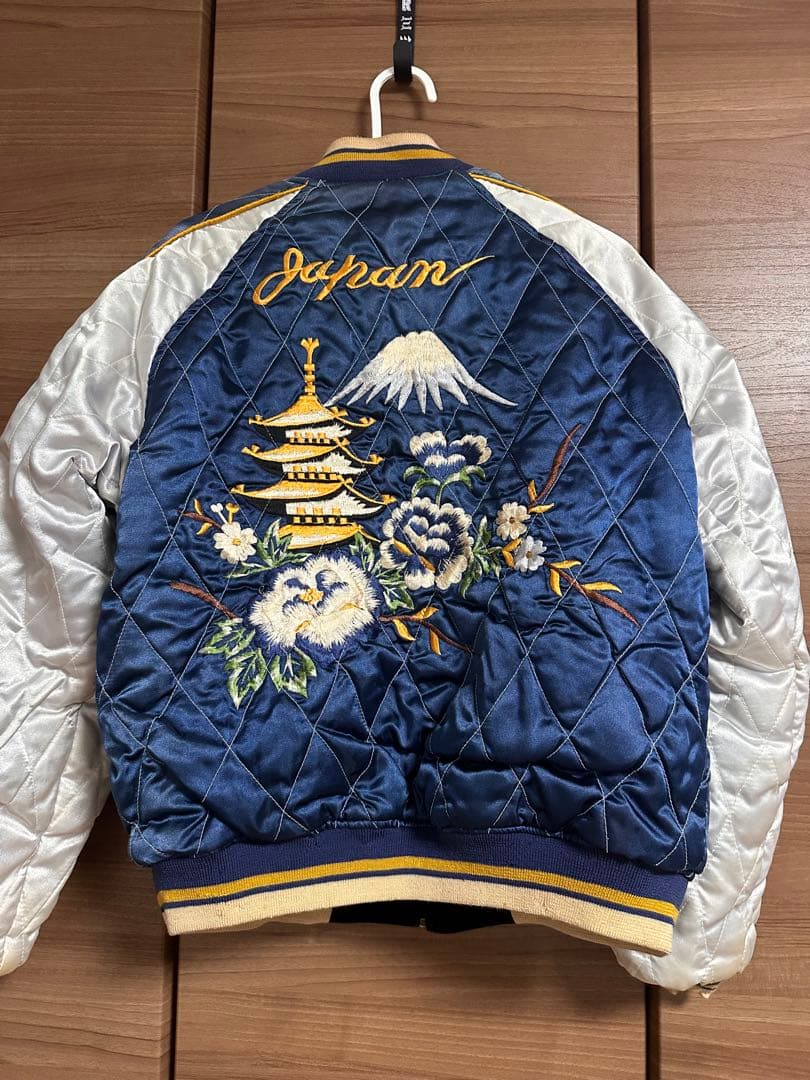 ジ*ン様 希少 ヴィンテージ スカジャン 別珍 鷲刺繍 リバーシブル 80s 9