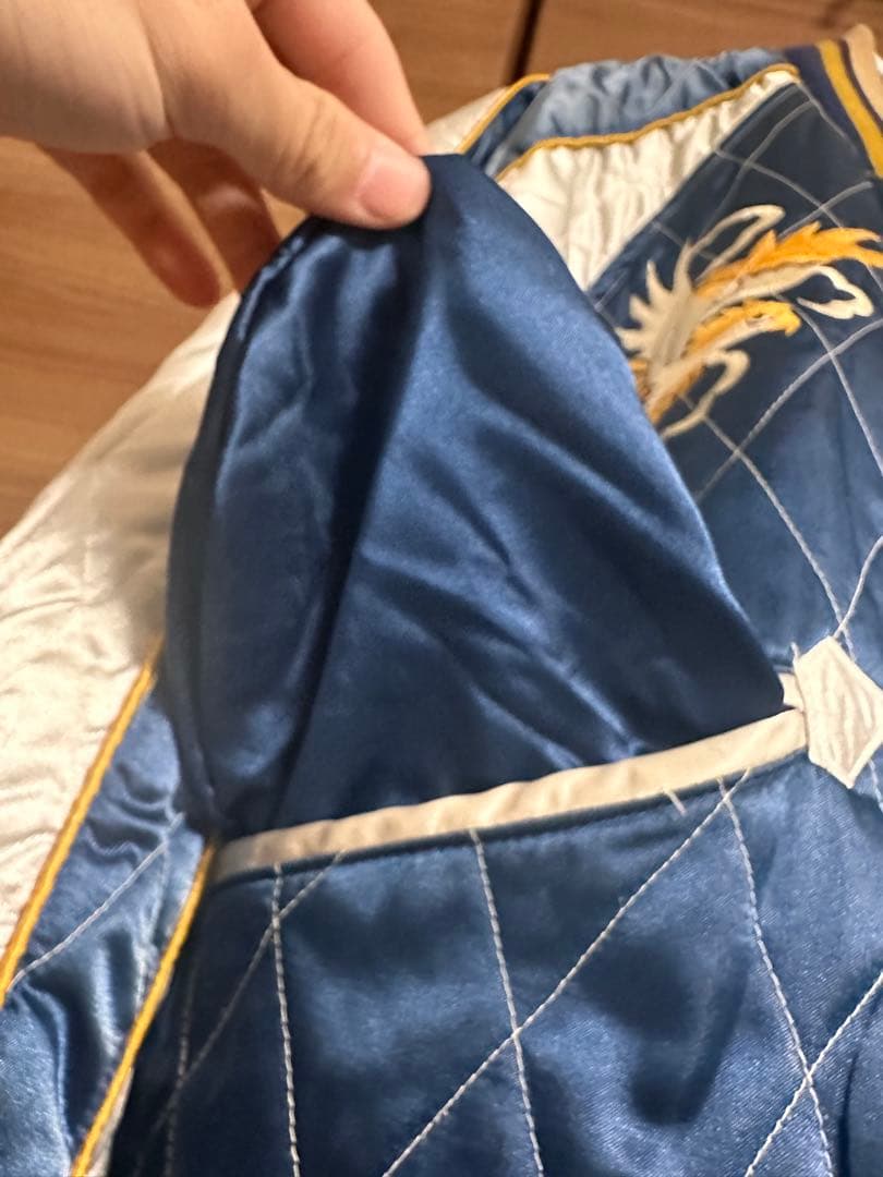 ジ*ン様 希少 ヴィンテージ スカジャン 別珍 鷲刺繍 リバーシブル 80s 9