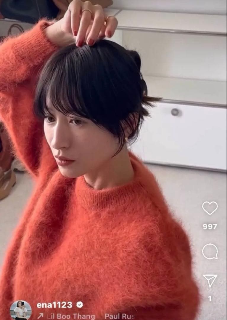 【マーマレード】CLANE 完売 アンゴラ バルキースリーブニット