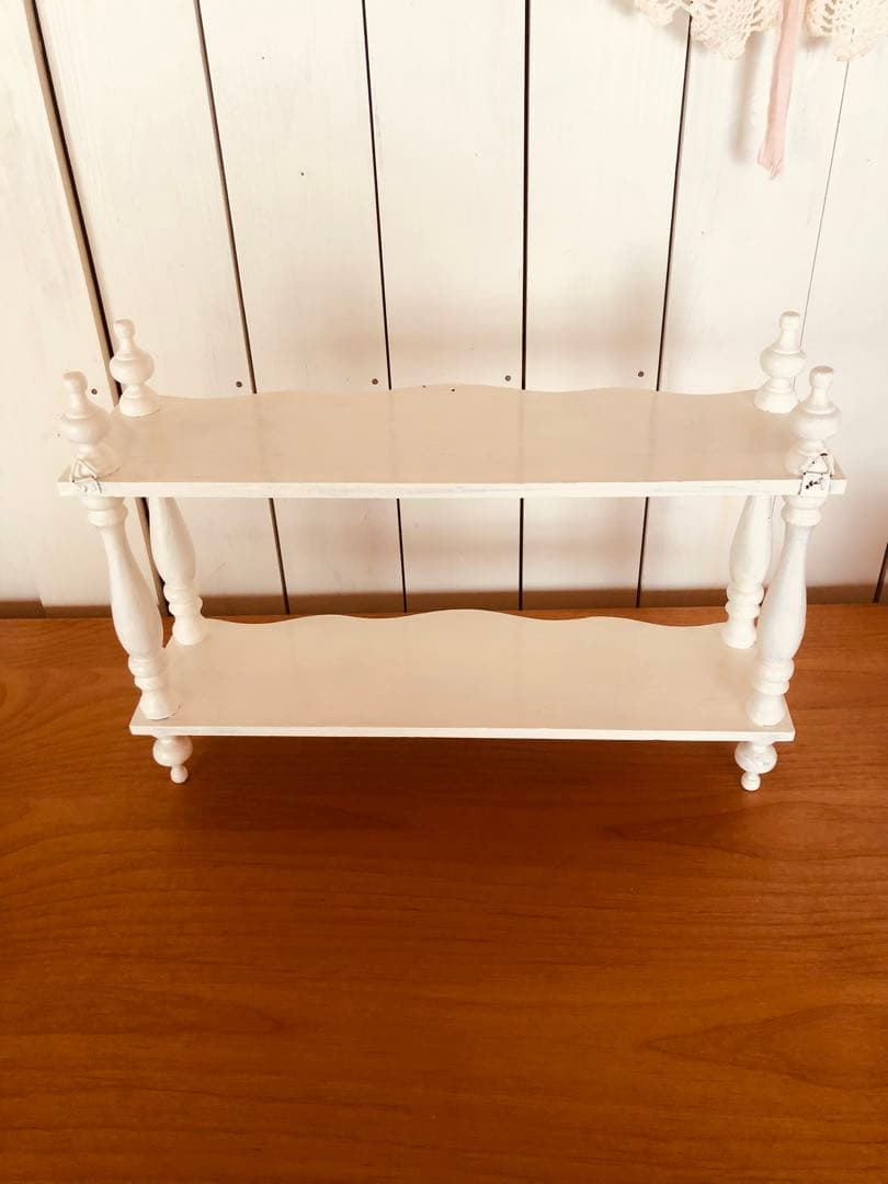 フランス　アンティーク　ナポレオンシェルフ　小さめ　ホワイト　シェルフ