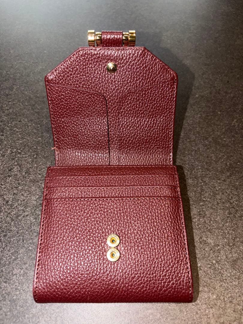 明日まで限定お値下げ‼️ATAO バーガンディ 二つ折り財布