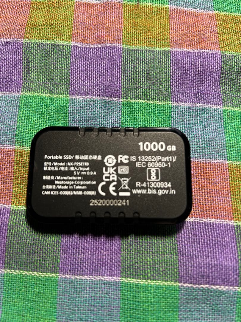 外付けハードディスク・ドライブ Nextorage NX-P2SE1TB USB 10Gbps