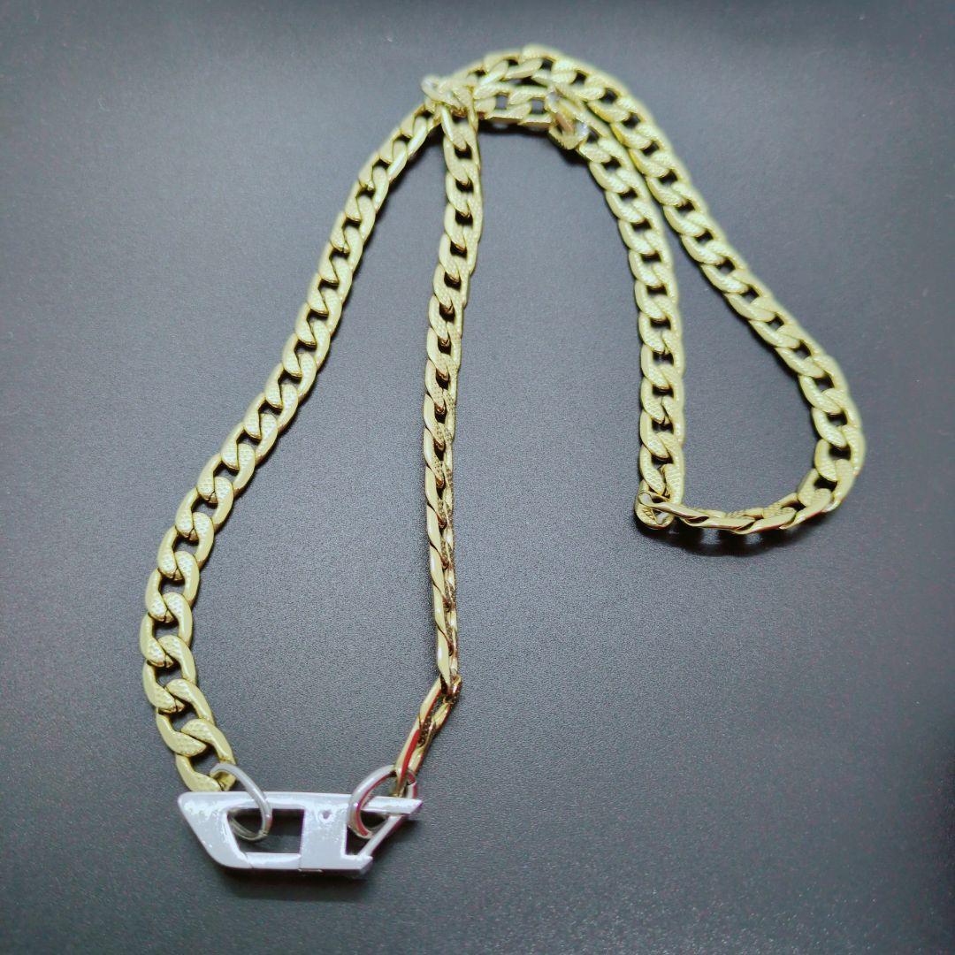 【美品】DIESEL ネックレス DX1438 ゴールドチェーン 箱　喜平