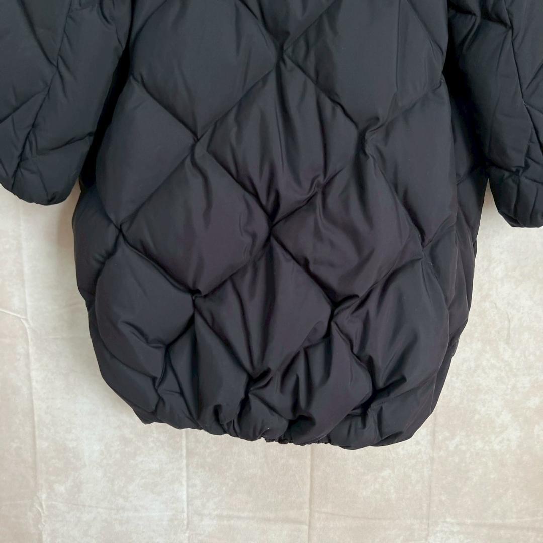 Audrey and John Wad ダウンコート M 黒 ノーカラー ロング