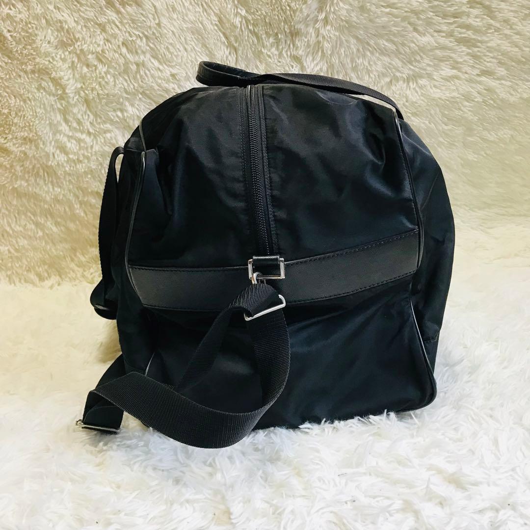 【極美品】プラダ ボストンバッグ 2way ナイロン 黒 三角ロゴ 白タグ
