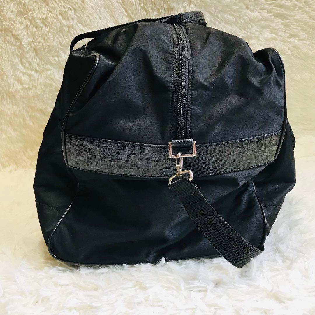 【極美品】プラダ ボストンバッグ 2way ナイロン 黒 三角ロゴ 白タグ