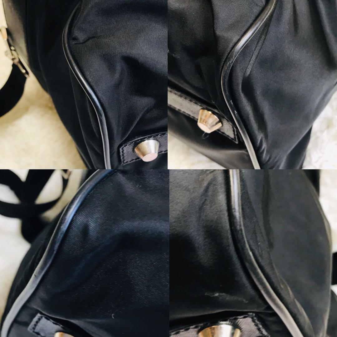 【極美品】プラダ ボストンバッグ 2way ナイロン 黒 三角ロゴ 白タグ