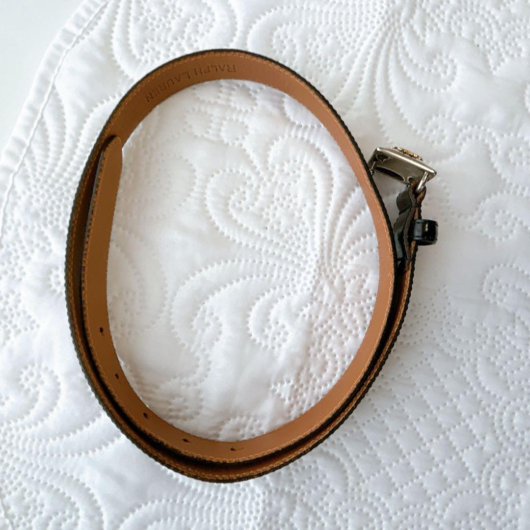 ノメさん専用 希少✨ラルフローレン ロゴ ベルト レザー アメリカ製 ブラック