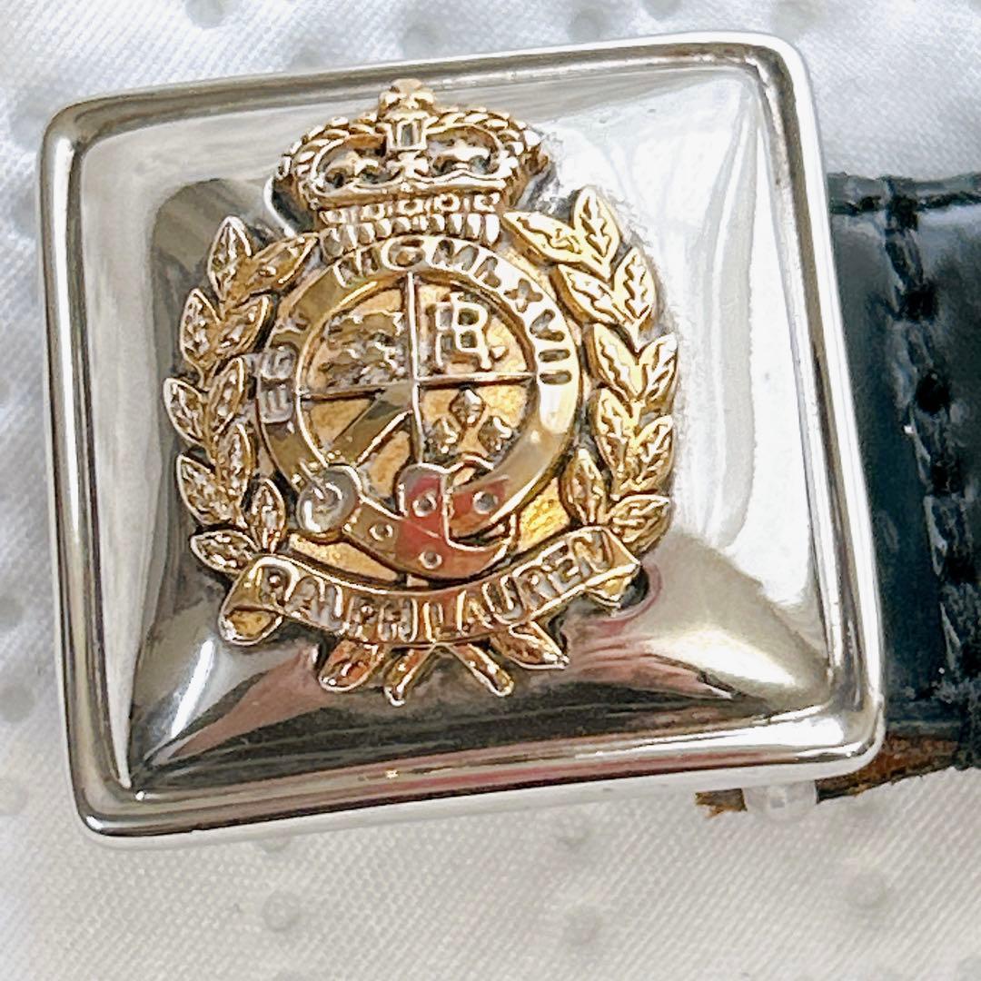 ノメさん専用 希少✨ラルフローレン ロゴ ベルト レザー アメリカ製 ブラック